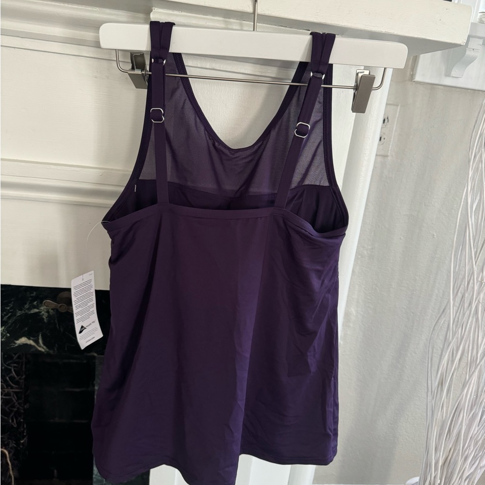 Lands end swim top high neck blackberry - Picture 7 of 8